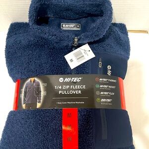 HI-TEC Navy Blue 1/4 Zip Fleece Pullover w/ Front Zipper & Pocket